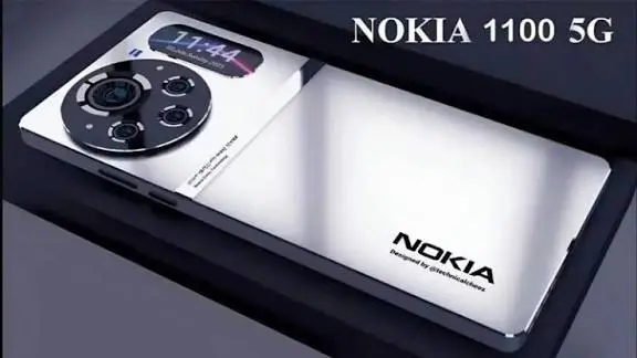 "Nokia 1100 5G smartphone front and back view"